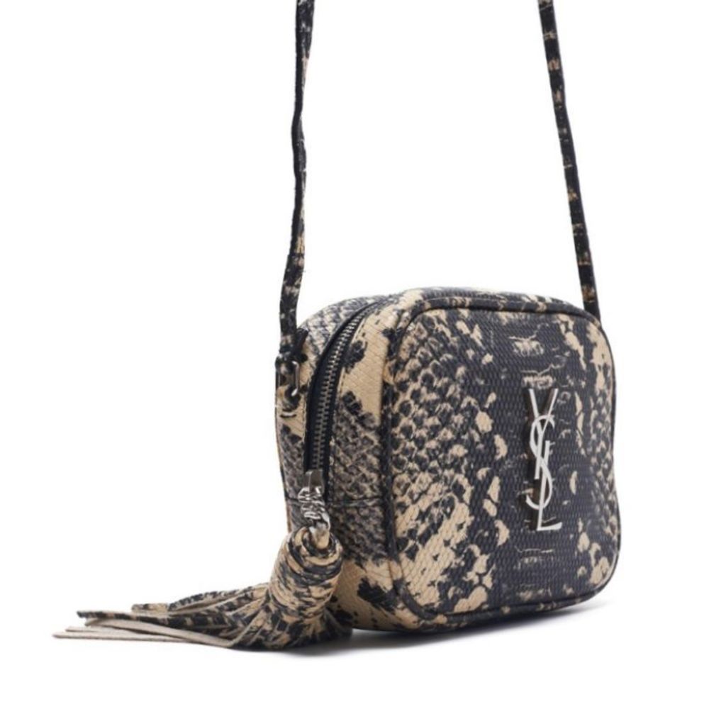 Saint Laurent Python Pattern Shoulder Bag Black B… - image 3